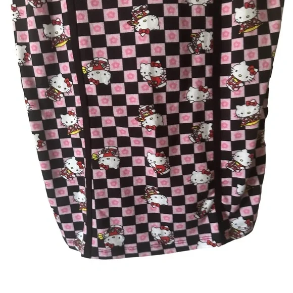 Hello Kitty x NGOrder Checkerboard Bodycon Dress Black Pink Size US 6 - Picture 7 of 9
